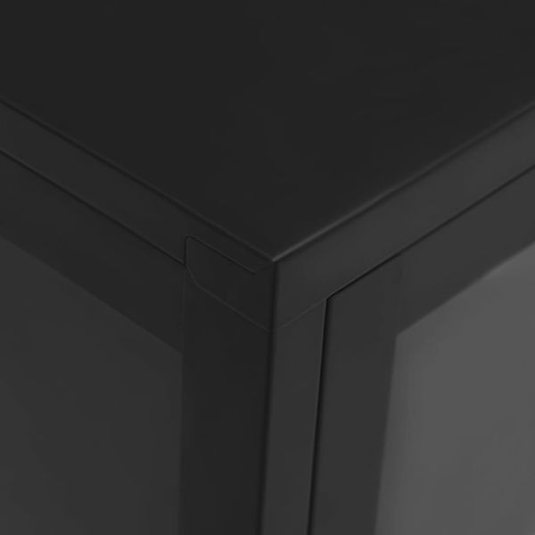 Sideboard, Küchenschrank Schwarz 70x35x70 cm Stahl und Glas Bild 8