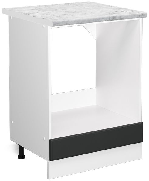 Herdumbauschrank R-Line Anthrazit Landhaus 60 cm , AP Marmor Vicco