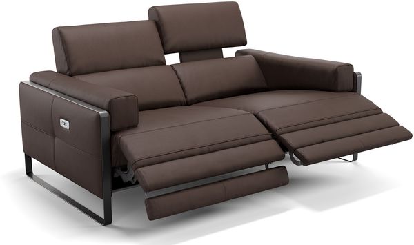 Sofanella 2-Sitzer MILO Ledercouch Ledersofa italienisch in Braun