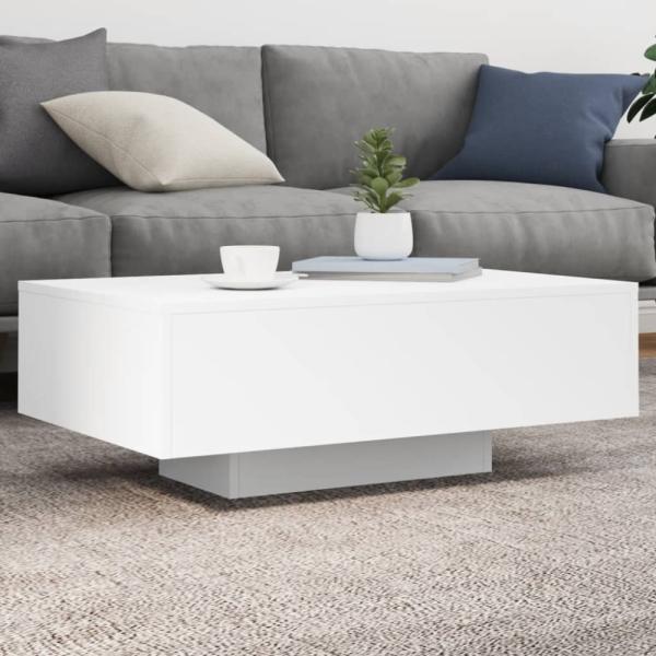 vidaXL Couchtisch mit LED-Leuchten Weiß 85x55x31 cm 836609