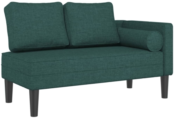 vidaXL Chaiselongue mit Kissen Dunkelgrün Stoff