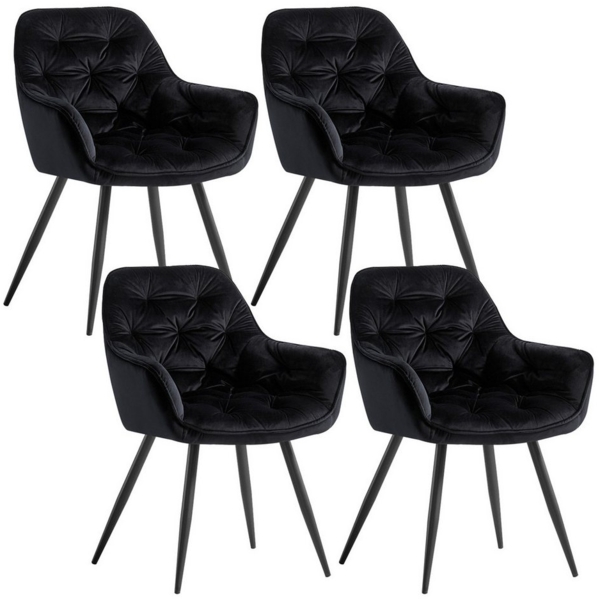 JYMTOM Esszimmerstuhl mit dickem Samtstoff gepolsterter Sitz, Armlehnen und Rückenlehne (4 St), als Tee-/Lese-Eckstuhl oder als Schreibtischstuhl