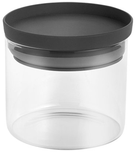 METALTEX 187210000 Aroma Line Vorratsglas rund 450 ml aus Borosilikatglas, Deckel mit Silikondichtung, stapelbar