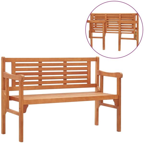 vidaXL Gartenbank Klappbar 120 cm Massivholz Eukalyptus 47293