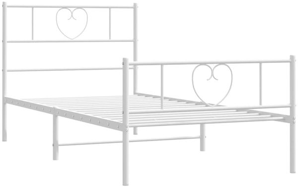 vidaXL Bettgestell mit Kopf- und Fußteil Metall Weiß 90x190 cm 355522 Bild 5