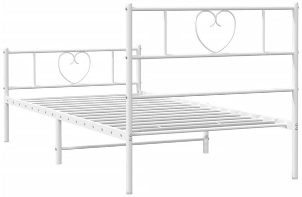 vidaXL Bettgestell mit Kopf- und Fußteil Metall Weiß 90x190 cm 355522 Bild 7