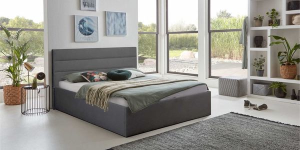 Halmon Schlafkomfort Betten Polsterbett Island (erhältlich In 6 Größen und 7 attraktiven Farben), Seitenhöhe 40 cm, inkl. Lattenrost bei Ausführung mit Matratze