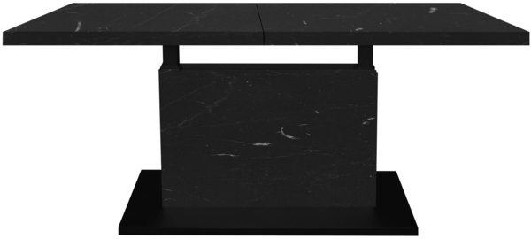 Couchtisch Höhenverstellbar Else 3 120x56x70 Holz Keramikoptik Schwarz