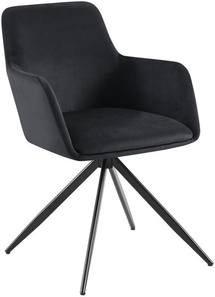 Esszimmerstuhl PELON - Samt Schwarz 56x62x81 cm | Essstühle Esszimmerstühle Küchenstühle Wohnzimmerstühle