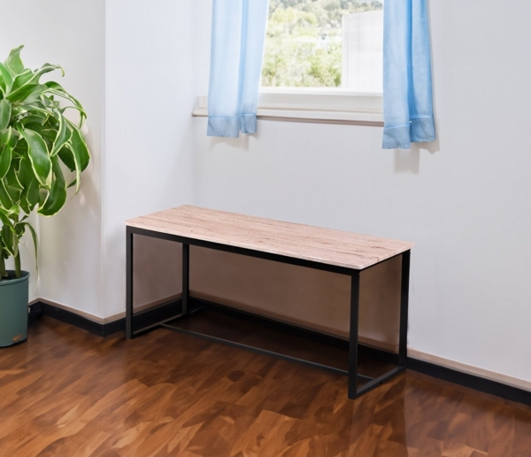 Spetebo Sitzbank Sitzbank mit Metall Gestell - 120 x 35 cm (Packung, 1-St, 1), Esszimmer Bank mit modernem Holzfurnier Bild 2