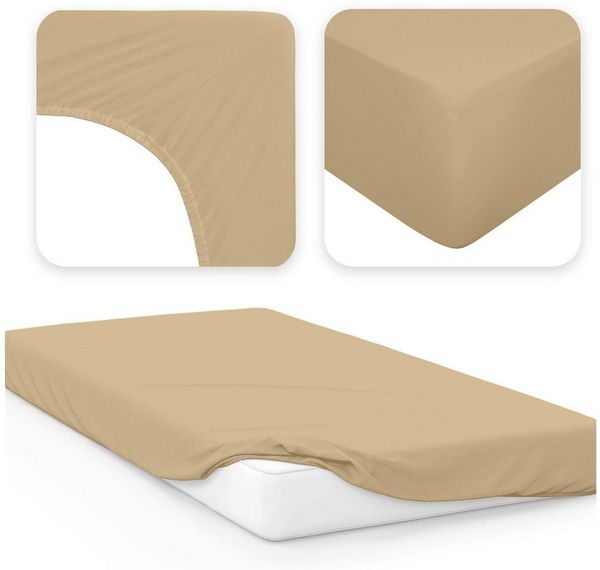 Jacobson Spannbettlaken BOXSPRING & ÜBERLÄNGE aus 100% Baumwolle, für hohe & lange Matratzen, Jersey Bettlaken 160 g/m², OEKO-TEX®