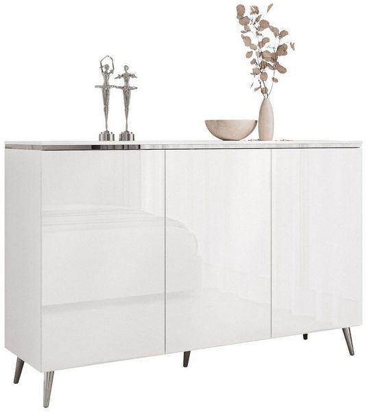 Lookway Kommode AURORA SILVER 3D mit Griffloses Öffnungssystem