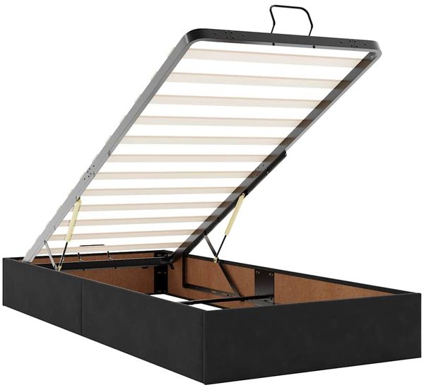 vidaXL Ottoman-Bett mit Matratze Schwarz 80x200 cm Samt 3311149 Bild 11