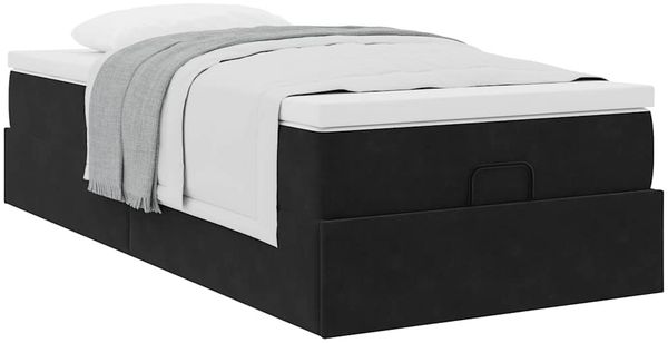 vidaXL Ottoman-Bett mit Matratze Schwarz 80x200 cm Samt 3311149 Bild 5