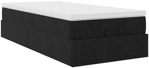 vidaXL Ottoman-Bett mit Matratze Schwarz 80x200 cm Samt 3311149 Bild 6