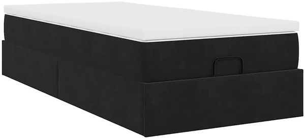vidaXL Ottoman-Bett mit Matratze Schwarz 80x200 cm Samt 3311149 Bild 10