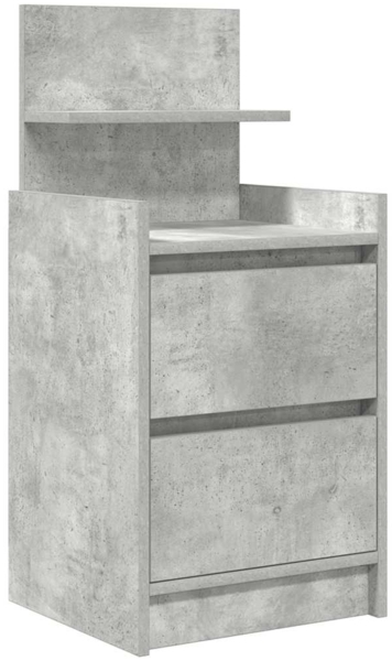 vidaXL Nachttisch mit 2 Schubladen Betongrau 38x34x80 cm 861361