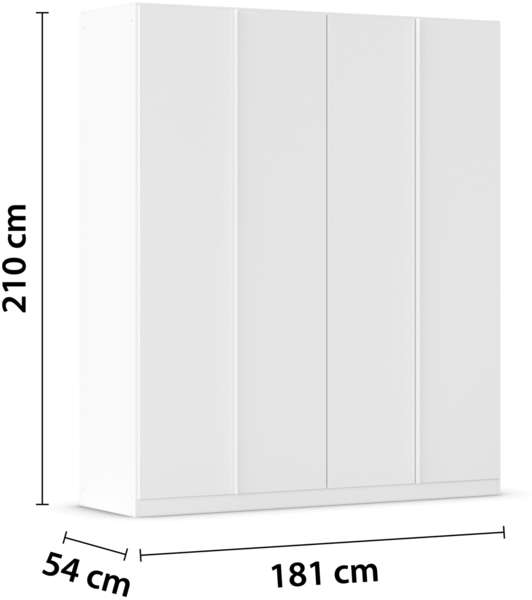 Drehtürenschrank >Monostar< in alpinweiß aus Holzwerkstoff - 181x210x54cm (BxHxT) Bild 5