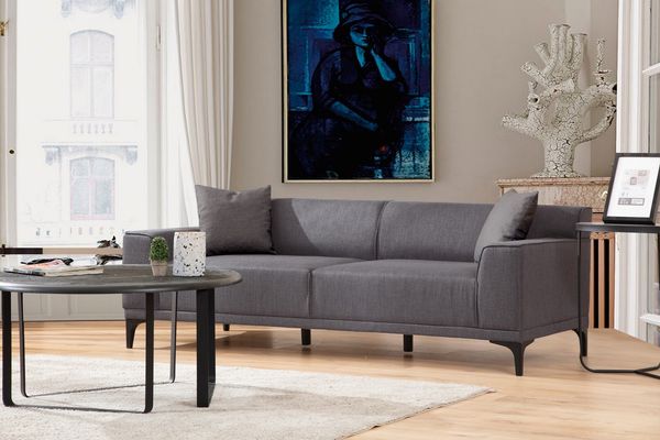 3-Sitzer-Sofa, 'Petra', 87 x 86 x 215, Anthrazit