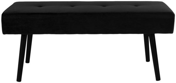 Sitzbank >Skiby< in Schwarz, Velour - 100x44x35cm (BxHxT)