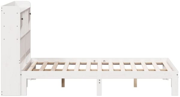 vidaXL Massivholzbett mit Regal ohne Matratze Weiß 160x200 cm Kiefer 3322606 Bild 5