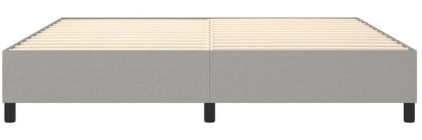 vidaXL Boxspringbett , Stoff Hellgrau, 200x200 cm Bild 5