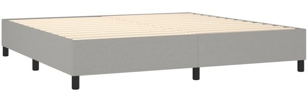 vidaXL Boxspringbett , Stoff Hellgrau, 200x200 cm Bild 4