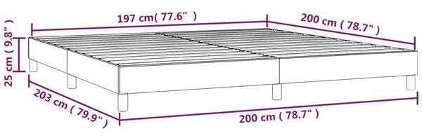 vidaXL Boxspringbett , Stoff Hellgrau, 200x200 cm Bild 9