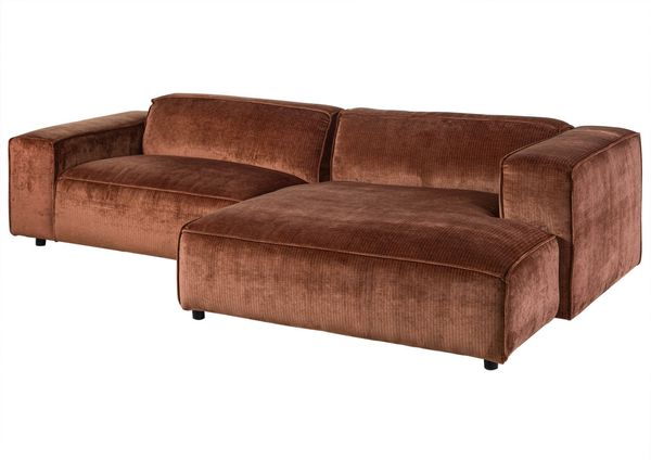 Ecksofa 279x164x69 Cord kupfer VALENCIA