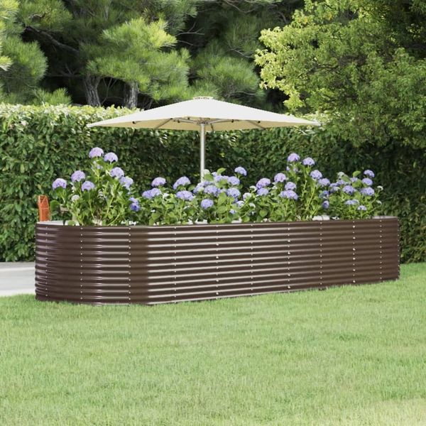 vidaXL Hochbeet Braun 367x140x68 cm Verzinkter Stahl 319105