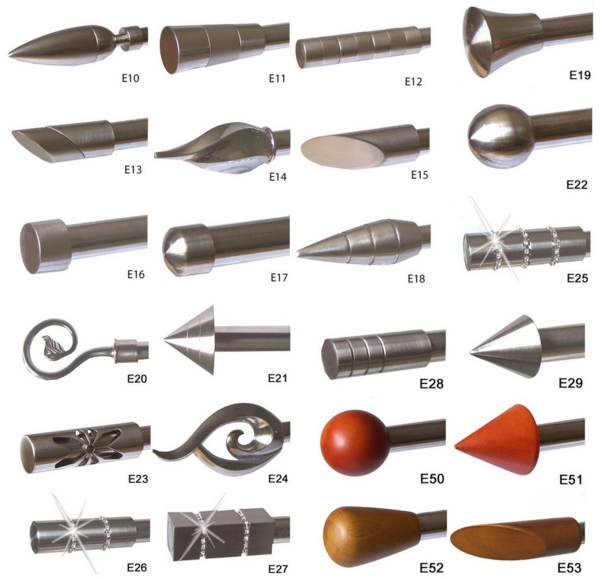 BASIT Gardinenstange Rohr Edelstahl 16 mm mit Deckenträgern 120 cm E20, Ø 16 mm, 1-läufig, verschraubt, Edelstahl, D11 120 cm E20 Blatt Bild 3