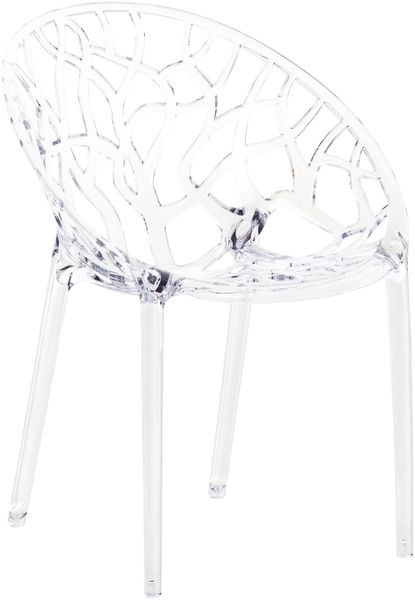 Stapelstuhl DENVER - Kunststoff Transparent 59x60x80 cm | Stapelstühle Esszimmerstühle Gartenstuhl Stapelbar Stühle Garten Esszimmer Gewölbte Struktur