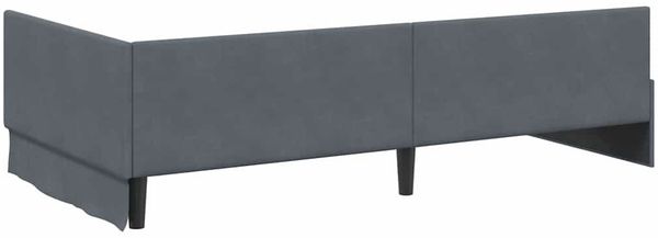 vidaXL Eckbettgestell mit Kopfteil Dunkelgrau 80 cm x 200 cm Samt 42016062 Bild 7