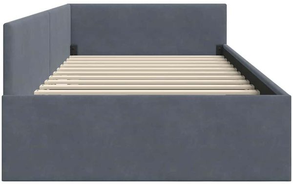 vidaXL Eckbettgestell mit Kopfteil Dunkelgrau 80 cm x 200 cm Samt 42016062 Bild 6