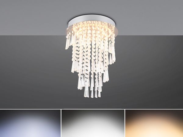 LED Deckenleuchte POMP mit Acryl Kristallbehang und Fernbedienung, Ø 30cm