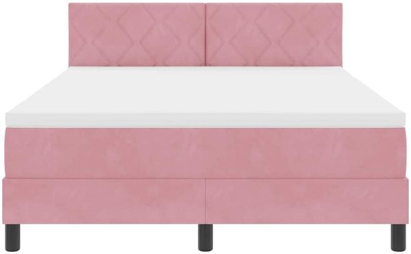 vidaXL Boxspringbett mit Kissen mit Kopfteil Rosa 160 x 200 cm Samt 3339253 Bild 7