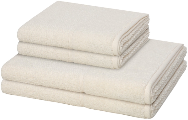 Möve for frottana Pearl 4 tlg. Frottier-Set - 2 X Handtuch (50 X 100cm), 2 X Duschtuch (67 X 140cm) - 500 g/m² - Ivory