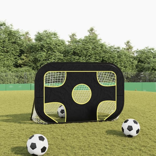 vidaXL Fußballtor mit Torwand, Fiberglas schwarz, 120x80x80 cm