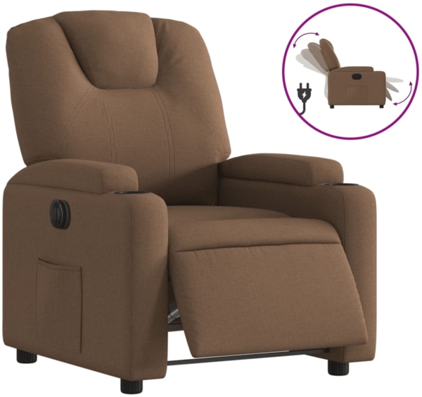 vidaXL Relaxsessel Elektrisch Braun Stoff 3204348
