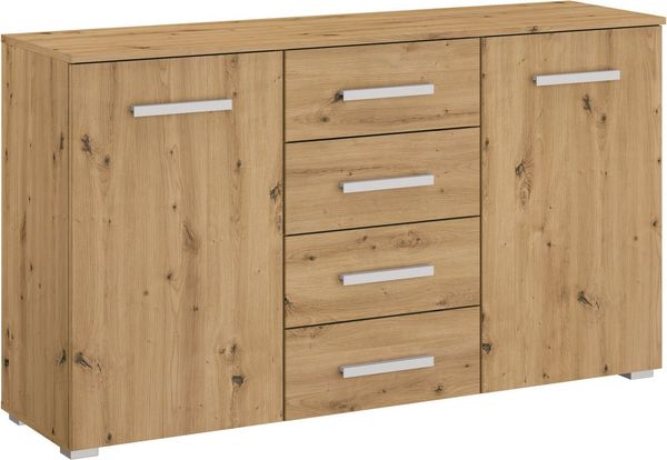 rauch Schubkastenkommode Sideboard Kommode Kombikommode KOLUNA mit Dekorfront (Breite 120 cm), vier große Schubladen, mit insgesamt 4 Einlegeböden MADE IN GERMANY