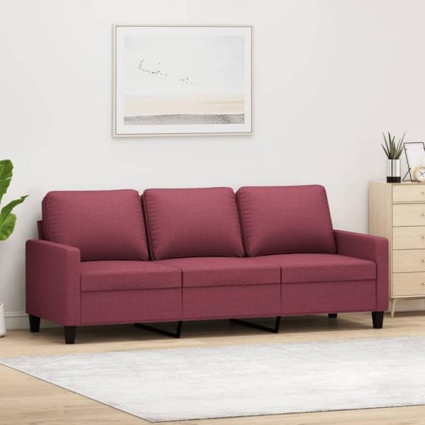 vidaXL 3-Sitzer-Sofa Weinrot 180 cm Stoff 359177