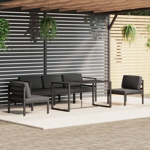 vidaXL 6-tlg. Garten-Lounge-Set mit Kissen Aluminium Anthrazit 3115919