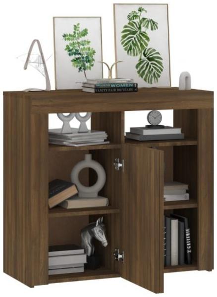 vidaXL Sideboard mit LED-Beleuchtung Braun Eichen-Optik 80x35x75 cm 815731 Bild 8