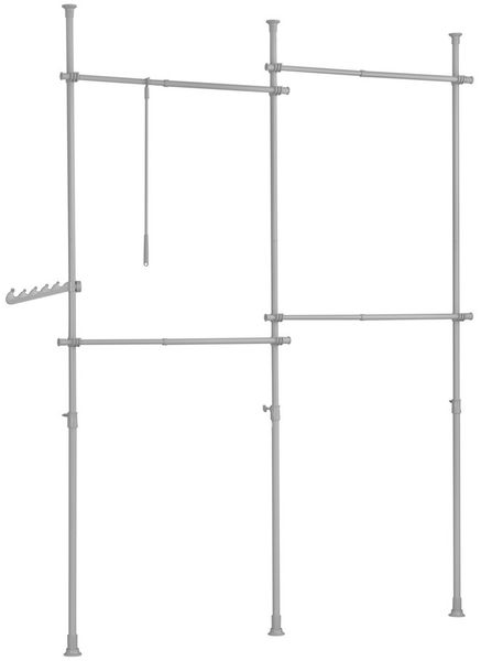 SoBuy KLS03-HG Garderobenständer, Metall, Pulverbeschichtung, Grau, 62 x 200 x 75 cm