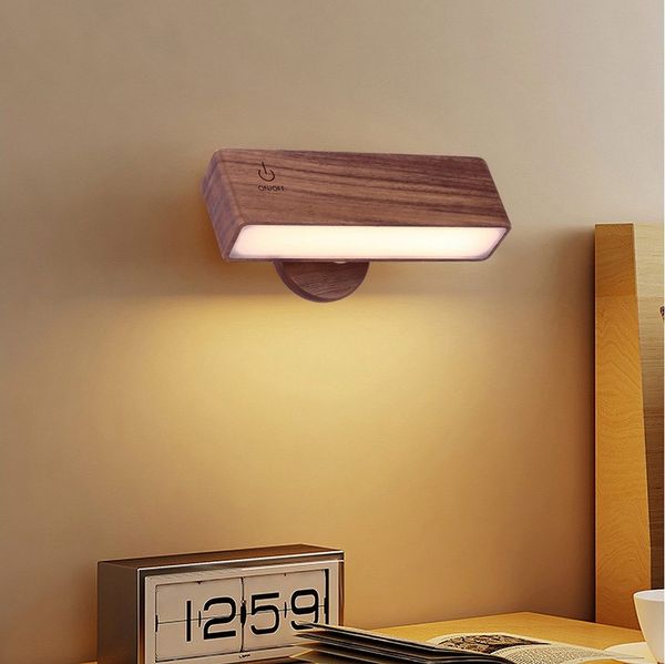 BlingBin LED Wandleuchte 12W Innen Holz Wandlampe, Moderne LED Wandleuchte Warmweiß 3000K, Beleuchtungsfläche: 5–8 m², LED fest integriert, Warmweiß, LED Wandbeleuchtung für Schlafzimmer Wohnzimmer Treppenhaus Korridor
