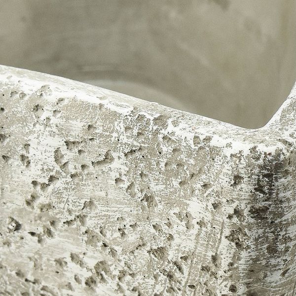 Viana Übertopf Pflanzschale Herz Grau Weiß Tischdeko Grabschale 20×21,5×8,5cm