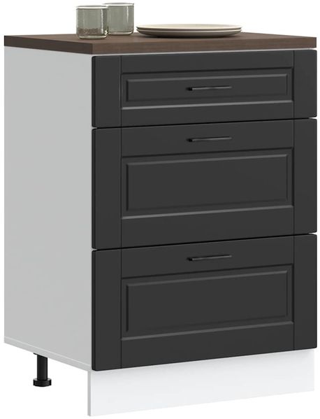 vidaXL Küchenunterschrank „Porto“ Schwarz Holzwerkstoff 854260