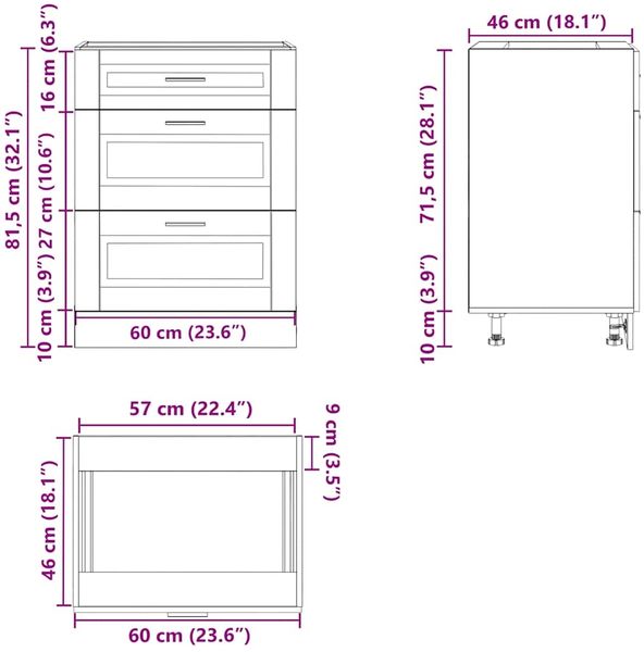 vidaXL Küchenunterschrank „Porto“ Schwarz Holzwerkstoff 854260 Bild 11
