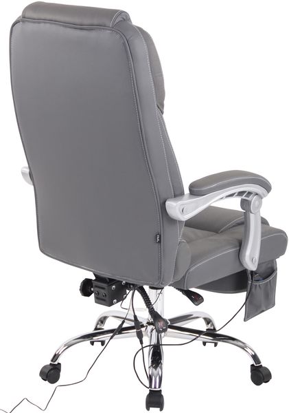 CLP 'Pacific' Bürostuhl mit Massagefunktion, Echtleder grau, max. 150 kg Bild 9