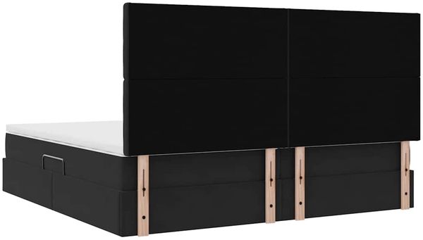 vidaXL Aufbewahrungsbett mit Matratze Schwarz 200 x 200 cm Samt 3372173 Bild 6